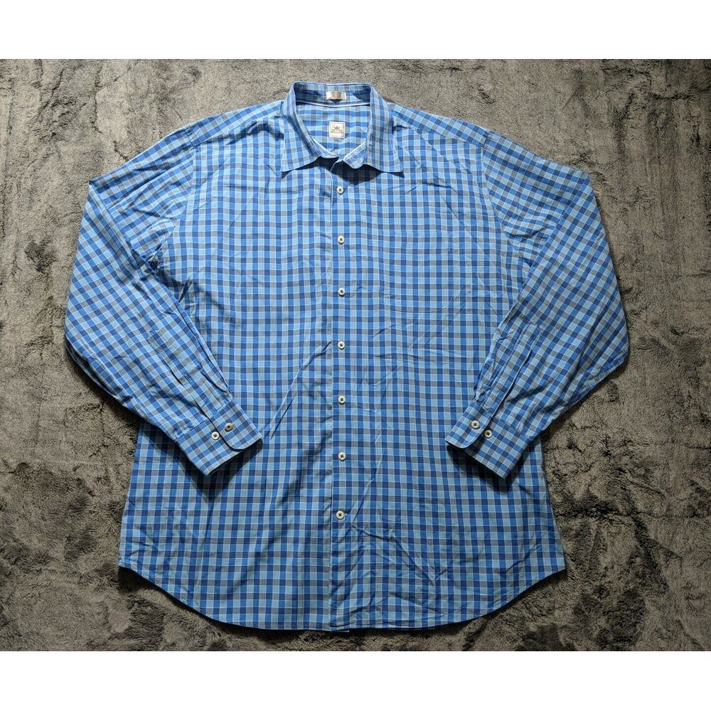 Peter Millar Long Sleeve Button Up Shirt Men's Size XL Blue